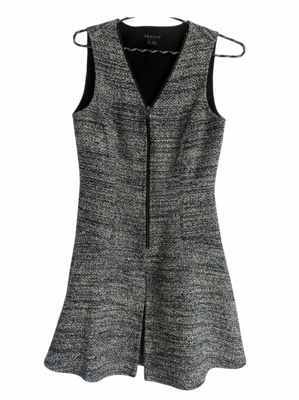 Theory Saydress Sleeveless Zip Front Fit & Flare Dress Black Size 2